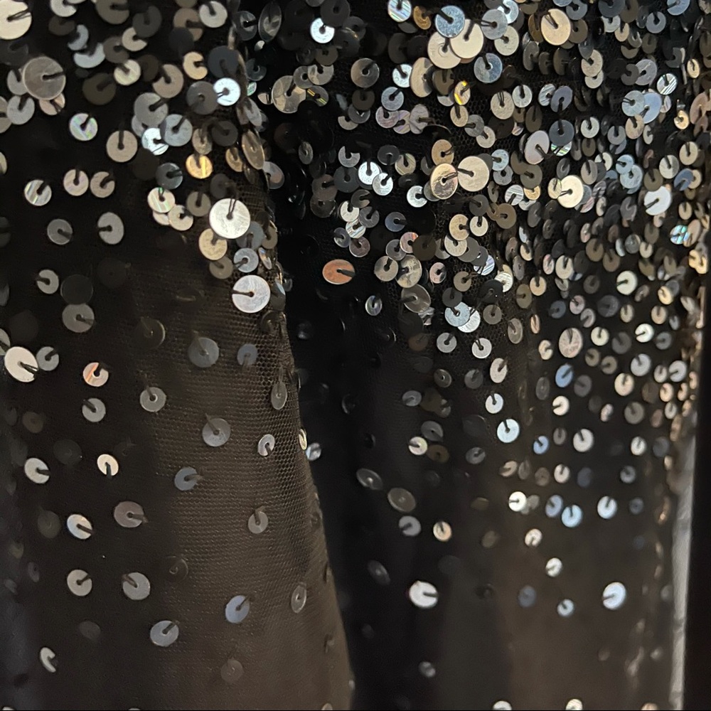 Scala Black Sequined Strapless Fit & Flare Dress - image 3